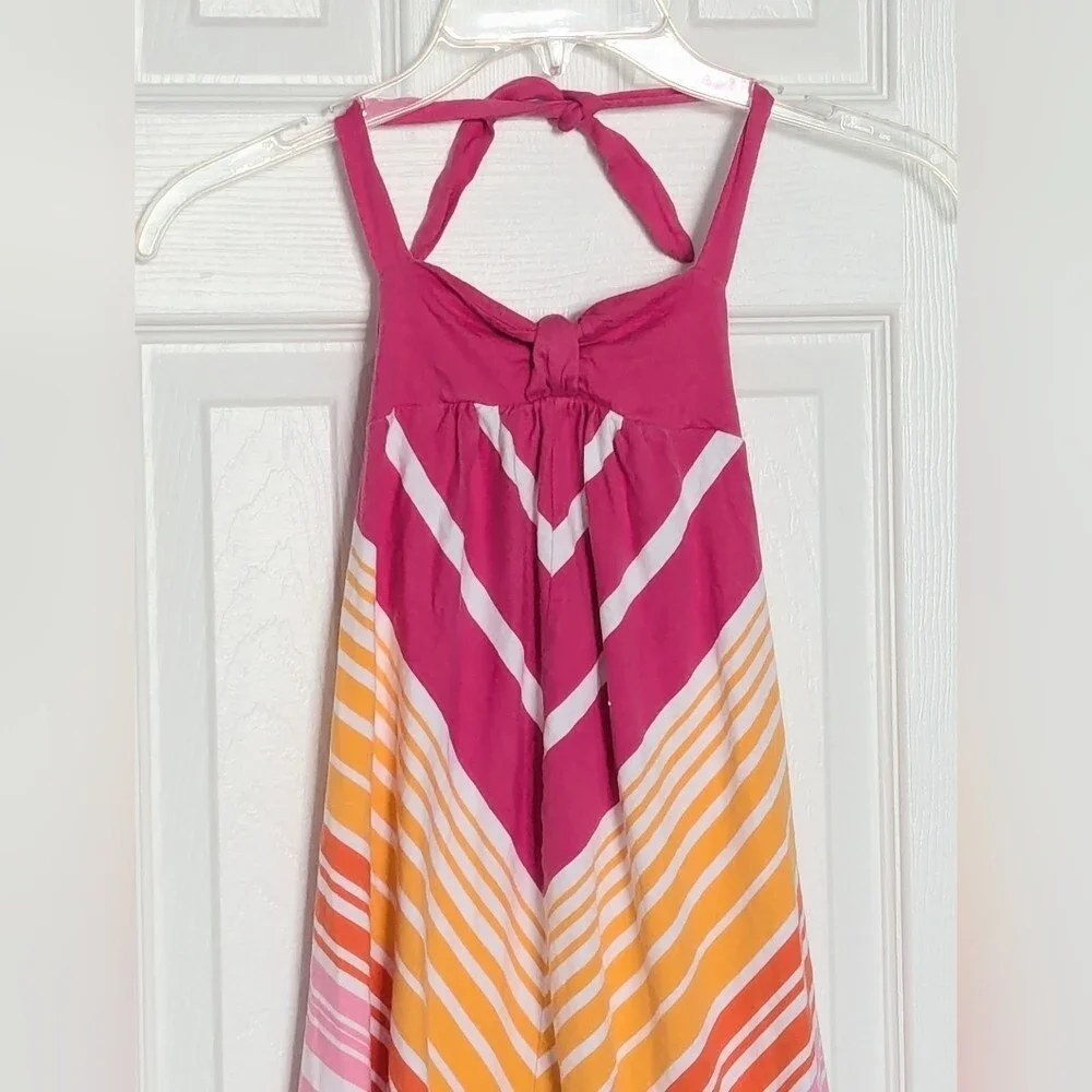 Tommy Hilfiger Girls' (XS/4-5)  Vibrant Colored Maxi Halter Sun/Summer Dress